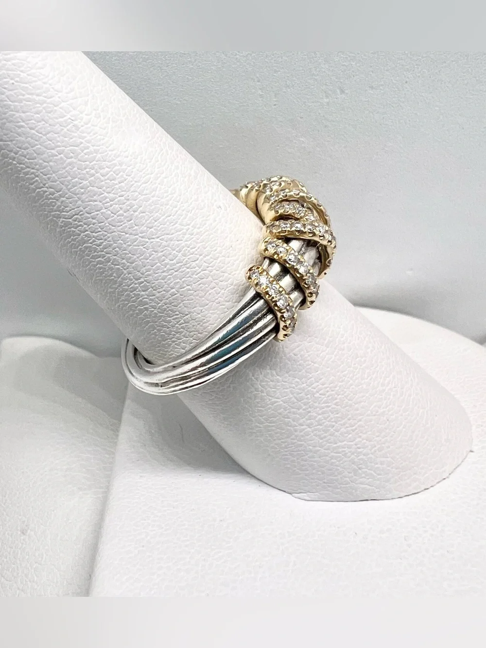 David Yurman Helena Ring Sterling Silver with 18K Yellow Gold and Diamonds